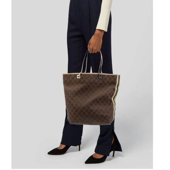 Gucci Monogram Brown, Black and Tan Tote Bag - Picture 10 of 14